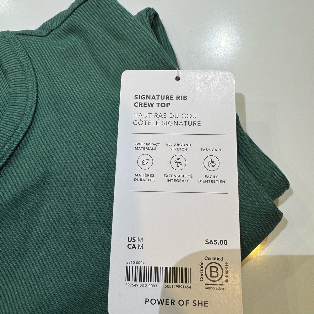 Athleta Signature Rib Crew Top – NWT (Size M) - Picture 2 of 2